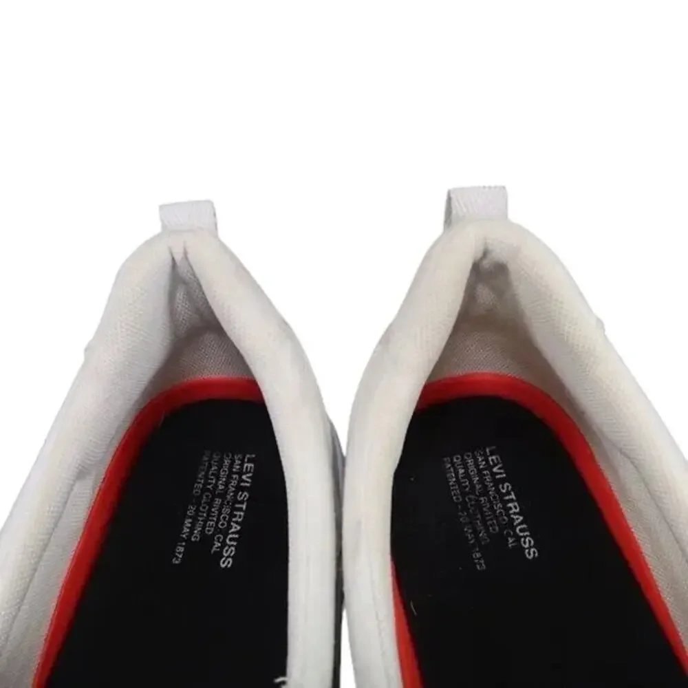 Levis Shoes Mens 9.5 Sneakers Lance Slip On Trainer Casual White Lifestyle Flat